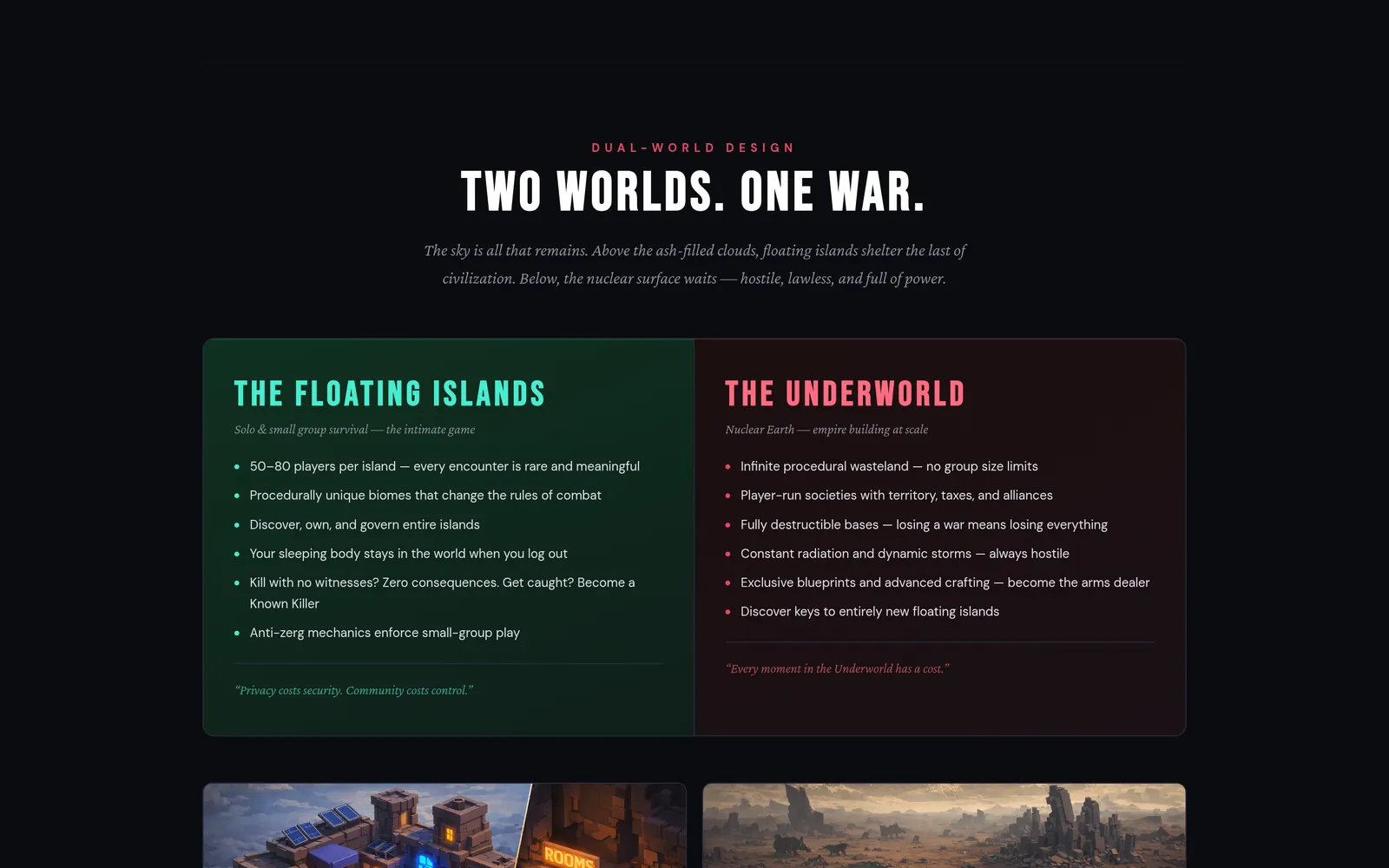 Ashfall’s two worlds: the floating islands and the Underworld