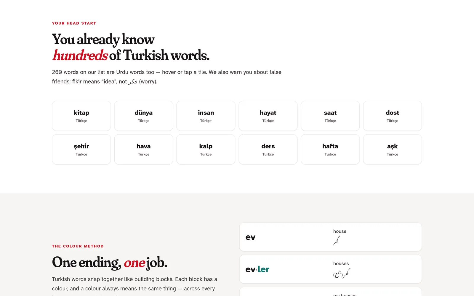 TurkishMasterClass shared Turkish and Urdu words